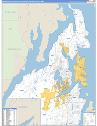 Bremerton-Silverdale Metro Area Wall Map Basic Style 2026